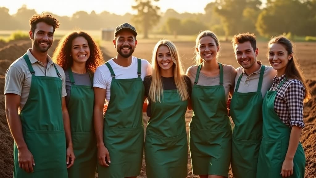 The GreenLoop crew standing beside compost bins at their facility